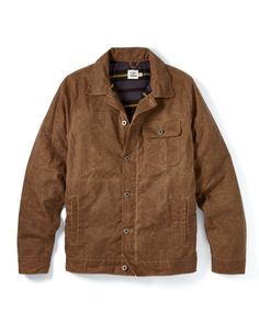 Flint and Tinder Flannel-Lined Waxed Trucker Jacket - Tall - Havana | Trucker Jackets | Huckberry Rugged Winter Utility Jacket With Flap Pockets, Rugged Winter Shacket With Pockets, Unstructured Fall Utility Jacket With Button Closure, Unstructured Winter Shacket With Patch Pockets, Rugged Outdoor Shacket With Pockets, Rugged Shacket For Outdoor Winter Use, Classic Waxed Finish Utility Jacket For Outdoor, Rugged Winter Shacket For Outdoor, Rugged Cotton Sport Coat For Winter