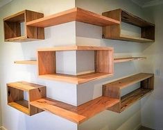 the shelves are made out of wood