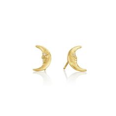 Tiny Crescent Moonface Stud Earrings – Gump's Anthony Lent, The Moon And The Stars, 19th Century Art, Tiny Stud Earrings, The Heavens, Personalized Monogram, The History, The Journey, Crescent