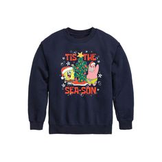 He'll love showing off his favorites with this boys' Nickelodeon SpongeBob SquarePants Tis The Season Graphic Fleece Sweatshirt. He'll love showing off his favorites with this boys' Nickelodeon SpongeBob SquarePants Tis The Season Graphic Fleece Sweatshirt. Crewneck Long sleevesFABRIC & CARE Cotton, polyester Machine wash Imported Size: X Large. Color: Navy. Gender: male. Age Group: kids. Material: Polyester|Cotton Blend. Grinch Birthday, The Grinch Stole Christmas, Nickelodeon Spongebob, Grinch Stole Christmas, Sweatshirt Crewneck, The Grinch, How To Show Love, Fleece Sweatshirt, Spongebob Squarepants