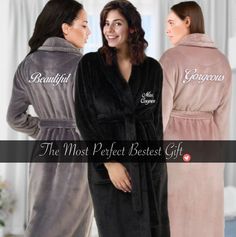 🌸 New mom Gift, Personalized Long Soft Robes, Super Soft Warm robes, Fleece Womens Robe. Soft cozy and roomy robes.   🌸Long Robes are a Perfect Gift for Women Her 🌸Ships within 5 business days *customized orders take 14 days to delivery. 🌸 An unforgettable gift that will certainly be cherished forever. --------------------🌸-------------------- HOW TO ORDER Add the quantity you want to your cart and then leave a note to seller with all the robes details in the format shown below i.e 1. Threa Cheap Purple Sleepwear, Embroidered Plush, Fleece Shawl, Womens Robe, Long Robes, Bridesmaid Robe Personalized, Womens Bathrobes, Custom Robes, Soft Robes