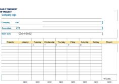 a spreadsheet for the company's work schedule is shown in this image