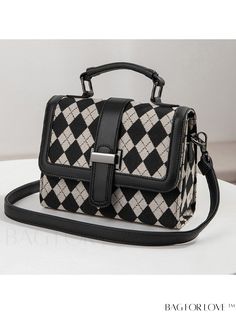 BagForLove - Stylish Womens Diamond Grid Pattern Handbag: Chic Shoulder Bag for Fashion-forward Ladies Product Description Color Black and White Details Contrast Binding Magnetic Yes Type Square Bag Bag Size Small Strap Type Double Handle Style Elegant Pattern Type Geometric Material PU Leather Size Chart INCH CM Strap Length Bag Length Bag Width Bag Height Handle Height 51.2 inch 8.3 inch 3.3 inch 5.9 inch 2.2 inch Strap Length Bag Length Bag Width Bag Height Handle Height 130 cm 21 cm 8.5 cm 15 cm 5.5 cm Details Pictures Similar Products h2 { text-align: center; } /* æ¢è¡ */ li{ white-space: normal; word-break: break-all; word-wrap: break-word; } .red-box { width: 100%; display: flex; flex-direction: row; flex-wrap: wrap; justify-content: center; } .red-box > div { width: 190px; height Square Handbag, Womens Tweed, Handbag Patterns, Grid Pattern, Word Wrap, Houndstooth Pattern, Beaded Bags, Shoulder Purse, Mini Fashion