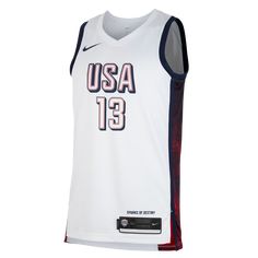 the nike usa basketball jersey is shown in white