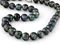 11-13mm Cultured Gambier Tahitian Pearl Rhodium Over Sterling Silver 18" Necklace Broken Chain, Necklace Box, Pearl Types, Pearl Strands, Tahitian Pearls, Black Pearl, Cultured Pearls, Post Earrings, Loose Gemstones