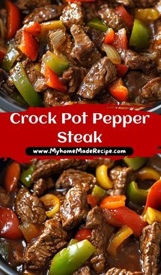 crock pot pepper steak with peppers and onions