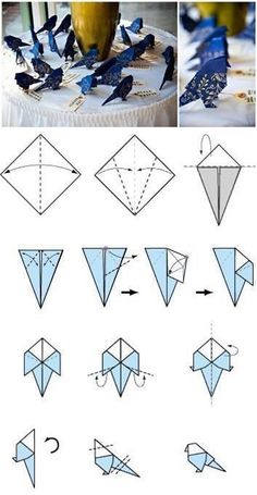 how to make origami birds that look like they are flying in the sky