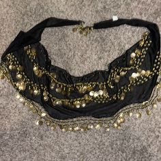 Nwot-Never Used One Size Hip Wrap Smoke Free Pet Free 100% Polyester 20th Fashion, Dancer Outfit, Coin Belt, Fran Fine, Fall Shows, Belly Dancer, Gold Wrap, Jazz Dance, Sewing Diy