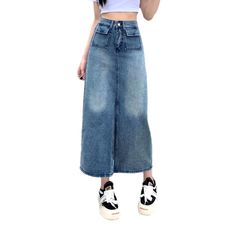 Our 2023 Spring-Summer Collection is here to give you the best of both worlds! Unveil a classic. sanded. long. high-waist denim skirt with flap pocket and zipper & button closure the perfect blend of timeless style and modern trendy.Why You'll Fall In LoveThis everlasting piece offers endless styling options and will help you stand out in any crowd. Its baggy and lively silhouette will ensure you move with grace and comfort. The sanded finish adds depth and character to the skirt. while the zipp Baggy Dark Wash Skirt With Pockets, Baggy Denim Blue Skirt With Pockets, High Waist Denim Skirt With Pockets, Trendy Mid-rise Skirt With Pockets, Medium Wash Relaxed Fit Skirt With Pockets, Relaxed Fit Medium Wash Skirt With Pockets, High Waist Denim Blue Skirt With Pockets, High-waist Denim Blue Skirt With Pockets, Summer Denim Skirt With Pockets And Relaxed Fit