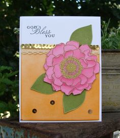 a close up of a card with flowers on it