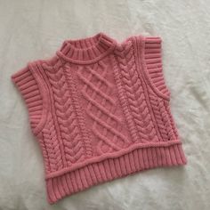 Zara Pink Sweater. Only Tried On. Never Worn Out. Zara Sweater Vest For Winter, Zara Cozy Fitted Tops, Zara Sleeveless Sweater For Winter, Zara Sleeveless Winter Sweater, Knitting Sweater, Zara Sweater, S Crew, Pink Sweater, Colorful Sweaters