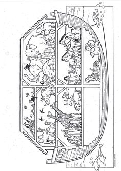 a drawing of the inside of a window with animals and birds in it, as well as