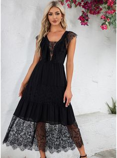 JJ's House No Ruffle Jacquard Lace Polyester Midi V-Neck Illusion Spring Summer A-line Yes Black S Height:5.7ft(174cm) Bust:33.5in(85cm) Waist:26in(66cm) Hips:36in(91cm) Dress. #JJ's House #No #Ruffle #Jacquard #Lace #Polyester #Midi #VNeck #Illusion #Spring #Summer #Aline #Yes #Black #S #Dress House No, A Line, Midi Dress, Spring Summer, Dress Es, V Neck, Lace, Dresses, Black