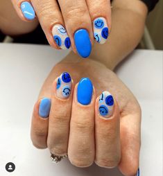 Preppy Nail Art For Short Nails, Gabi Fuller Nails, Fun Nails For Vacation, Adult Nail Designs, Summer Dip Nails Almond Shape, Preppy Nails Acrylic Summer, Short Acrylic Nails Designs Almond, Fun Nail Art Summer, Funky Nail Art Trendy