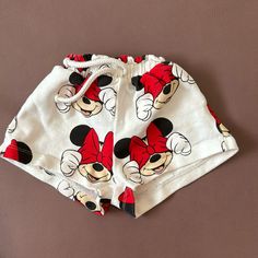 Washed, But Never Worn! These Were A Gift And Didn’t Fit My Daughter. Pet Free And Smoke Free Home Cute Mickey Mouse Cotton Bottoms, White Cartoon Print Bottoms For Summer, Cute Cartoon Print Shorts, Playful White Bottoms With Cartoon Print, Girls Denim Shorts, Zara Boys, Red Trench Coat, Zara Baby, White Jean Shorts