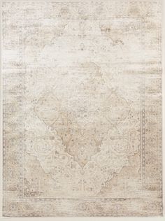 an antique style rug in beige tones