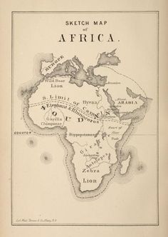 an old map shows the location of africa