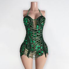 Liliana Mirrored Rhinestone Crystal Mini Dress – Bougie Glitter Sheer Mini Dress, Gold Dress, Crystal Rhinestone, Green Dress, Jumpsuit Dress, Skirt Set, Ball Gowns, Hand Wash, Mini Dress