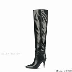 Bellamilton - Stylish Runway Boots with Pointed Cone Heels Formal Fall Heeled Boots With 4-inch Heel, Fitted Knee-high Boots With Almond Toe And Reinforced Heel, Fitted Knee-high Boots With Reinforced Heel And Almond Toe, Medium Width Heeled Boots With Deep Heel Cup, Winter Heeled Boots With 4-inch Heel And Medium Width, Medium Width Heeled Boots With Padded Heel, Wide Calf Heeled Boots With Stacked Heel, High Ankle Heels With Reinforced Heel For Office, Chic Fitted Boots With Round Toe