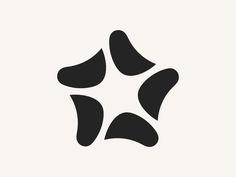 an abstract black and white logo with three leaves on it's side, in the middle