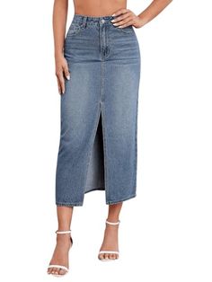 Anita singyah's Amazon Page Mid-rise Denim Skirt With Pockets, Medium Wash, Non-stretch Denim Skirt With Pockets, Relaxed Denim Skirt With Pockets, Medium Wash, Rigid Denim Full-length Bottoms With Five Pockets, Full-length Cotton Denim Skirt With Frayed Hem, Favorite Products