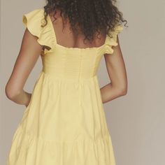 Yellow Summer Dress Nwt Chic Yellow Square Neck Dress, Yellow Summer Dress, Work Wear Outfits, Sweet Shop, Short And Sweet, Reformation Dress, Cap Dress, Vintage Inspired Dresses, Reformation Dresses