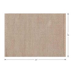 a beige rug with measurements for the width