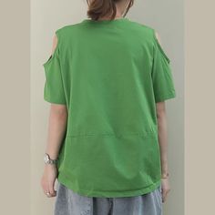 Güzel O Yaka Omzu Açık Pamuklu Bluz Tasarımı Yeşil Desenli Üst - SooLinen Summer Cotton Off-shoulder Blouse, Green Drop Shoulder Cotton T-shirt, Bohemian Off-shoulder Cotton Tops, Bohemian Off-shoulder Cotton Blouse, Playful Green Cotton T-shirt, Cotton Blouse Design, Cotton Blouse, Green Print, Blouse Design