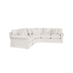 a white sectional couch on a white background