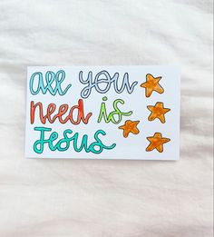 a white paper sign that says, are you need as jesus? with stars on it