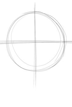 a drawing of a circle with lines going through it