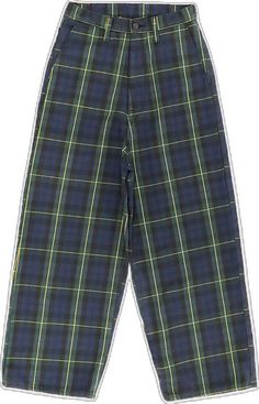 Kapital - 11oz Tartan Check PORT Baggy Pants - Navy - Canoe Club Classic Plaid Cotton Bottoms, Plaid Wide-leg Cotton Pants, Plaid Cotton Wide-leg Pants, Plaid Straight Leg Cotton Pants, Plaid Cotton Straight Leg Pants, Classic Wide Leg Plaid Pants, Canoe Club, Style Pant, Baggy Pants