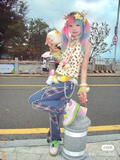 ⋆ D：Qi7729882 Harajuku Fashion Early 2000s, Decora Japanese Fashion, Fem Clothes, Japanese Y2k, Fairy Kei Dress For Spring Dress-up, Pastel Hair