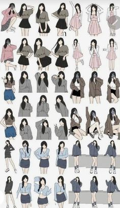 an image of women in different poses