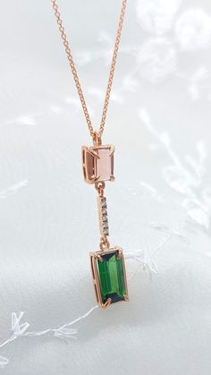 14k Rose Gold Necklace with Diamonds & Natural Pink - Green Tourmalines/ Diamonds Gold Necklace/14k Rose Luxury Gold Jewelry/Greek Designer by GiorgosJewelry on Etsy Gold Chain And Pendant, Luxury Gold Jewelry, Earthy Hues, Chain And Pendant, Gold Chain With Pendant, Rose Gold Chain, Gold Diamond Necklace, Diamonds And Gold, Unique Gemstones