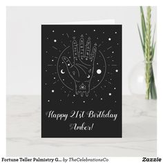 a black and white birthday card with the words happy 21st birthday