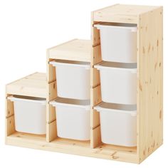 three bins are stacked on top of each other in front of a white background