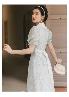 Kukombo Back to school Korean Design Women Long Dress Summer Vintage L Retro Blue Puff Sleeve Dress, Vintage Dresses Victorian, Embroidery Dress Wedding, Lace Embroidery Dress, Cottage Dress, Long Dress Summer, Vintage Long Dress, Real Princess, Spring Dresses Women