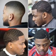 Design Haircut Men, Bald Fade With Waves, Drop Fade With Waves, Bald Taper Fade, Haircuts For Black Men, Temp Fade Haircut, Fade Undercut