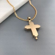 Please check the dimensions to be sure about the size! 3.4 x 1.9 cm (with the bail and the screw) 2.4 x 1.3 cm (without the bail and the screw) The inner dimensions of the bail: about 4 x 4.5 mm If you have thicker chain for this cross, write us a note and we will make larger bail for you! Chain options: - Chain No1: about 1mm (thickness) - Chain No2: about 2mm (thickness) - Chain length: 40cm /15,7 inches 45cm /17,7 inches 50cm /19,6 inches 55cm /21,6 inches 60cm /23.6 inches ✔Material of cross Infinity Pendant, Gold Cross, Metal Stamping, Gold Pendant, Solid Gold, Beautiful Jewelry, Jewelry Box, Jewelry Necklace Pendant, Jewelry Necklaces