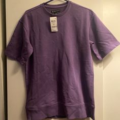 Short Sleeve Purple Sweatshirt By Inc For Macys. Mens Size Xs. Very Soft. Great Shade Of Purple. Brand New With Tags! Originally $49.50! Oversized Short Sleeve Sweatshirt, Oversized Short Sleeve Sweatshirt Casual, Spring Short Sleeve Sweatshirt For Streetwear, Short Sleeve Casual Sweatshirt, Casual Solid Color Short Sleeve Sweatshirt, Casual Short Sleeve Sweatshirt For Streetwear, Spring Short Sleeve T-shirt, Purple Relaxed Fit Casual Top, Short Sleeve Sweatshirt With Relaxed Fit For Spring