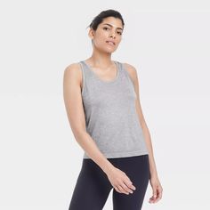 Women's Seamless Tank Top - All In Motion™ Heathered Gray Xs : Target Sporty Seamless Sleeveless Top, Seamless Sleeveless Athleisure Top, Sleeveless Seamless Athleisure Top, Athleisure Seamless Sleeveless Top, Seamless Racerback Athleisure Top, Athleisure Seamless Racerback Top, Seamless Sleeveless Gym Top, Sleeveless Seamless Gym Tops, Sleeveless Gym Top With Seamless Design