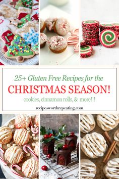 Collage of 25 gluten free Christmas desserts. Gluten Free Christmas Treats, Christmas Flavors, Gluten Free Christmas Desserts, Brownies Cake, Best Gluten Free Desserts, Best Christmas Recipes, Dessert For Two, Christmas Food Gifts