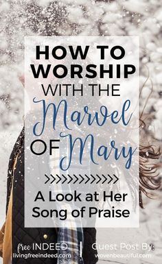 a woman standing in the snow with text overlay reading how to worship with the navel of mary