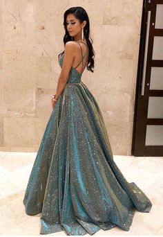 Glitter Fashion Prom Dresses,Ball Gown V Neck Spaghetti Straps Cross Back Prom,fashion prom gowns,#vickidress,#promgowns,#eveninggown,#formaldresses#sequin Robes Glamour, Glitter Fashion, Satin Ball Gown, Prom Dresses 2020, Prom Dresses With Pockets, Sequin Prom Dress, Prom Dresses Two Piece, Prom Dresses Sleeveless, Cute Prom Dresses