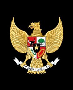 the coat of arms and two headed eagle on a black background