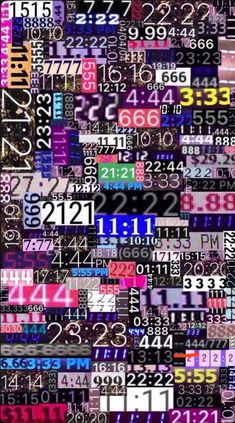 an abstract background made up of numbers and times