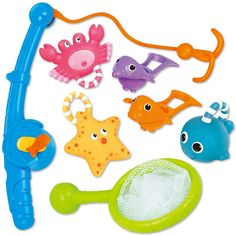 an assortment of sea animals and fish toys