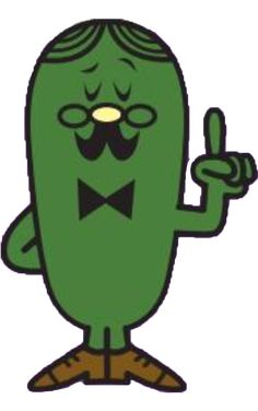 an image of a green cartoon character giving the thumbs up sign with both hands and wearing a bow tie