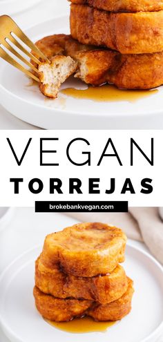 vegan tortillas stacked on top of each other with the words, vegan tortillas